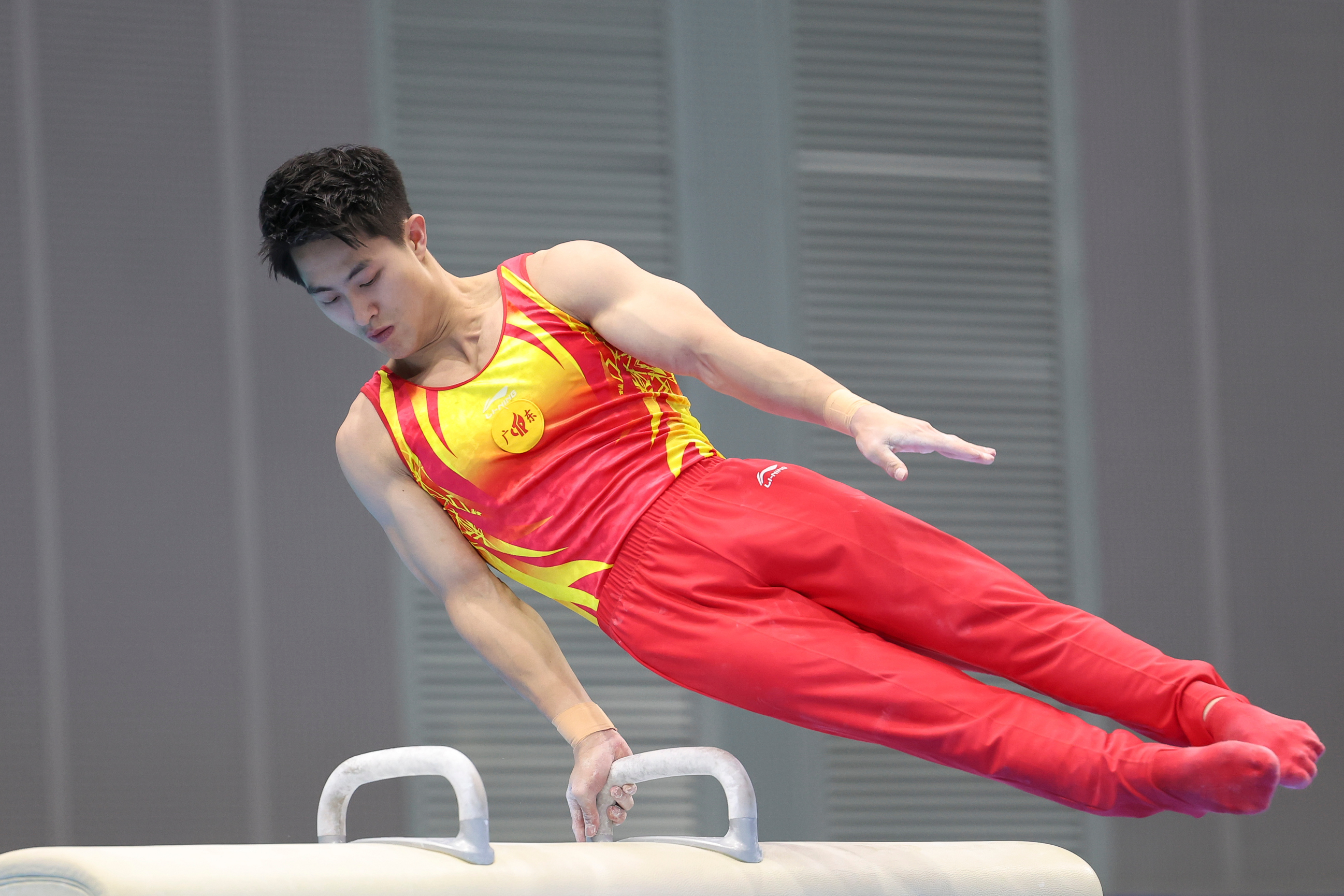 体操男将表现出色，夺得桂冠